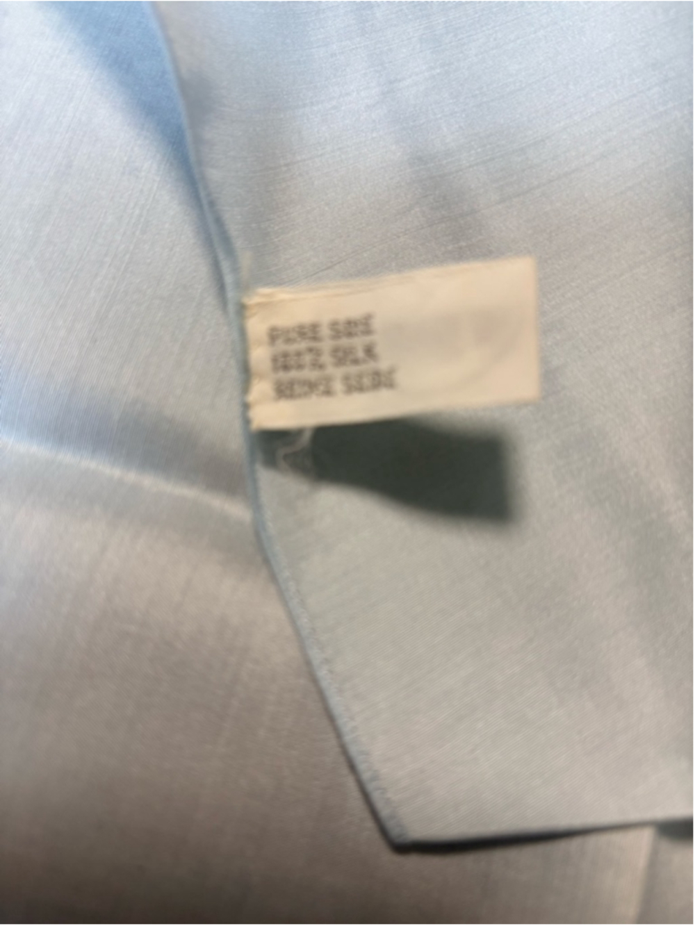 Christian Dior Vintage Pale Blue Silk Handkerchief Scarf with Navy Blue Logo 22” - Picture 7 of 10